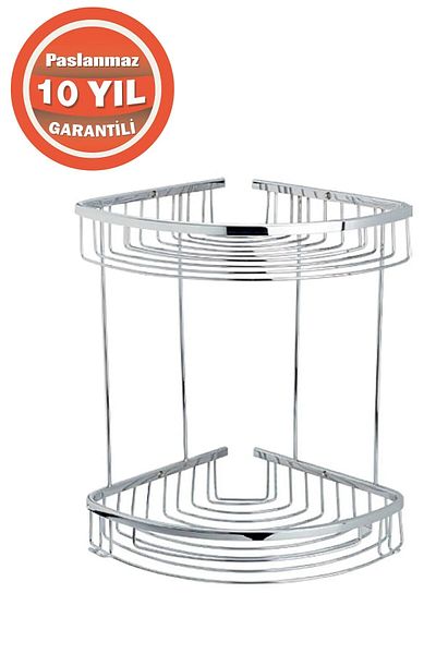 CLK Destina din alamă inoxidabilă 2 bucăți 19x19 cm Suport șampon Suport burete Suport colț
