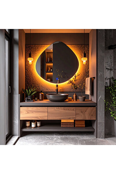 lumora mirror design Zynor Amber Led'li Lazer Kumlamalı Lavabo & Banyo Aynası...