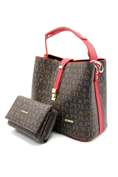 Just Polo Women's 3 Compartment Crossbody Bag Shoulder Bag and Wallet Combination