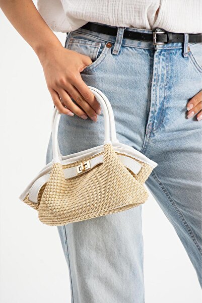mèche atelier since 2024 Geantă de mână și de umăr din paie Jerry pentru feme...