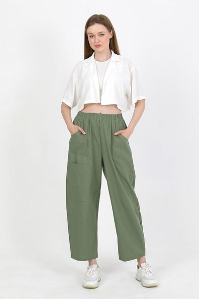 TANISA Rinora Linen Trousers with Pockets Tns-4111