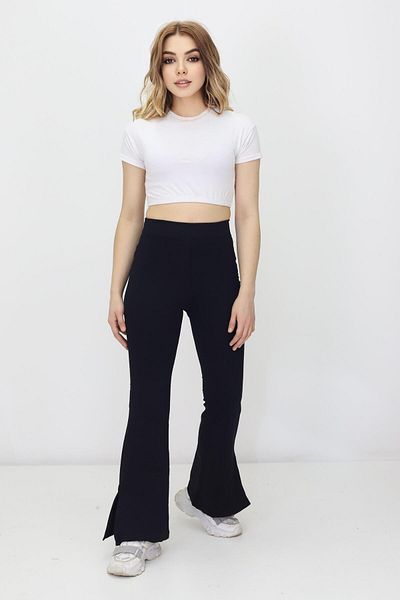 GZT TEKSTİL Leggings spaniole de damă cu talie înaltă și detaliu cu fantă