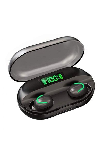 SIKS Căști wireless TWS ®, afișaj LED, sunet HD, negre, Bluetooth