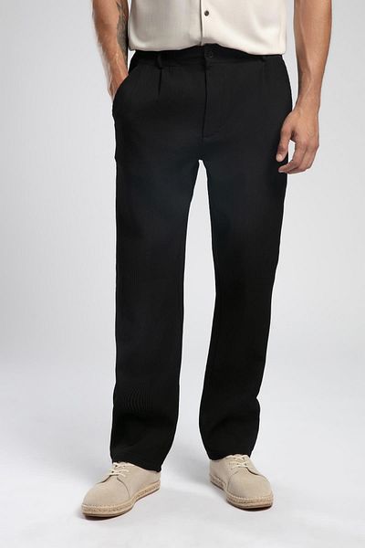 Lee Cooper Joanka Normal Waist Normal Cut Straight Leg Black Men's Trousers