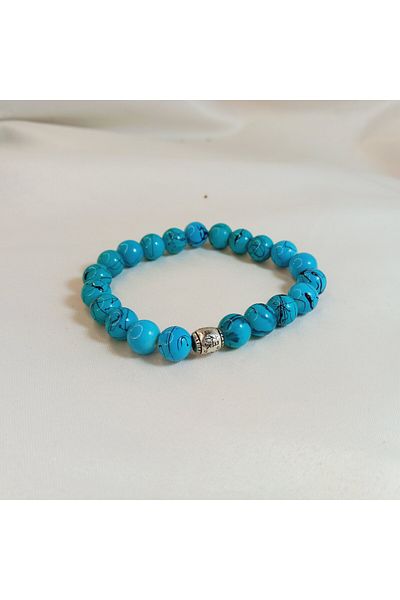 Crystal Atelier Turquoise Stone Men's Bracelet-Gift Handmade Energy Stone Beaded Stylish Design Men's Bracelet