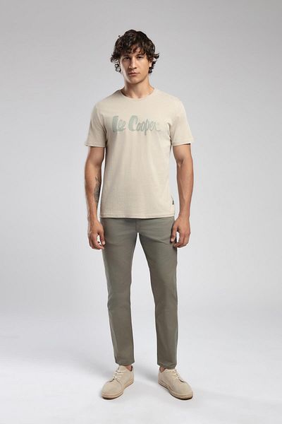 Lee Cooper Jagger Normal Waist Slim Fit Straight Leg Khaki Men's Trousers