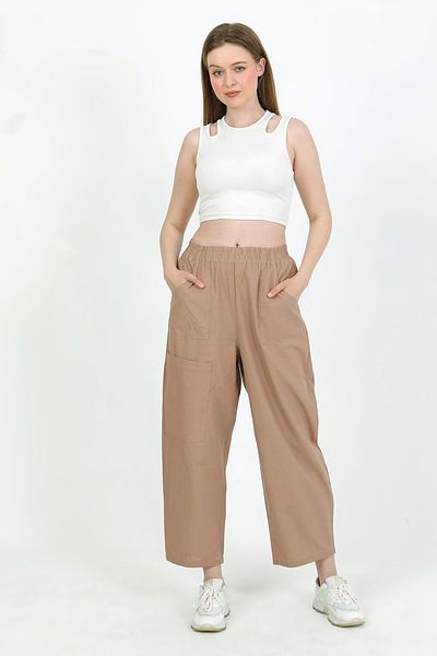 TANISA Rinora Linen Trousers with Pockets Tns-4111