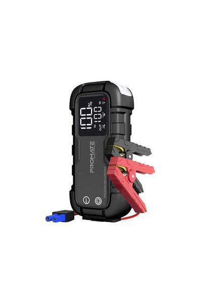 Promate SparkTank‑20 Jump Starter – 20,000mAh, 2000A, 45W PD, QC3.0, 150W DC, LED Light – Black
