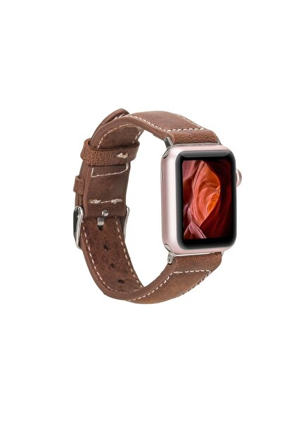 Genel Markalar Applex Watch Uyumlu Deri Kordon 42-44-45mm NM1-AS2 Taba