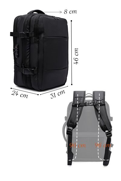Derimod D-Pack Men's Black Fabric Backpack 24Wbd30236F