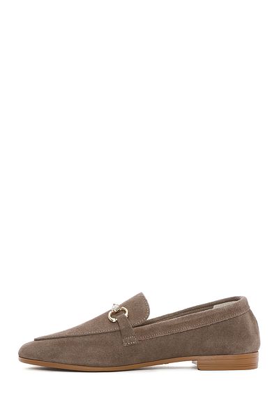 Derimod Women's Mink Buckle Suede Leather Loafer 25Sfd351610