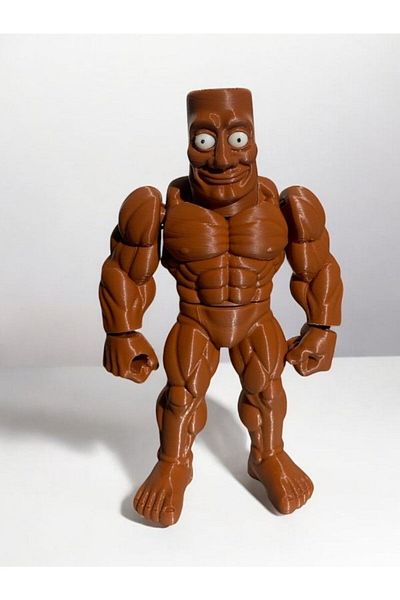 GRAUHAUS Muscular Tung Tung Sahur 17 cm Joints Movable Character Figure Brainrot Meme Italian Figure