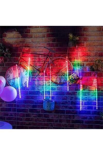 SIKS Instalație de Crăciun Tip Ploi de meteoriți, 80 cm, 8 tuburi x 36 LED-uri, Sârmă transparentă