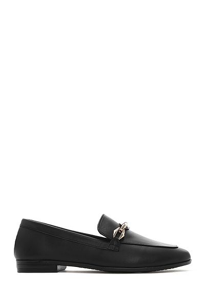 Derimod Loafer de damă din piele neagră cu cataramă 25SFD351518