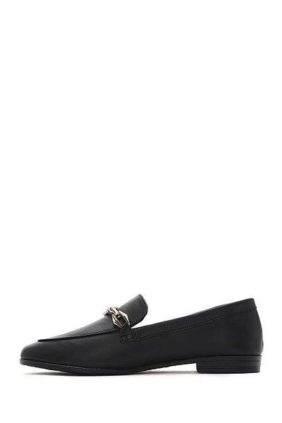 Derimod Loafer de damă din piele neagră cu cataramă 25SFD351518