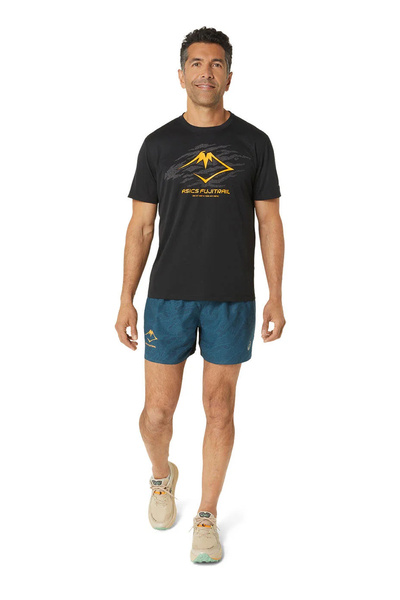 Asics 2011C981-001FUJITRAIL LOGO SS TOP Siyah Erkek Bisiklet Yaka Regular Fit...