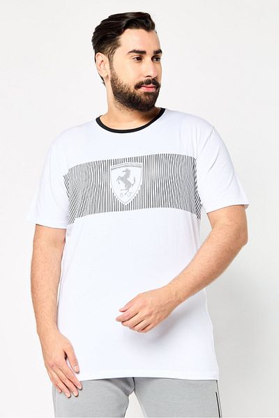 Scuderia Ferrari Men Sportswear Fit Short Sleeve Outdoor T-shirt, White