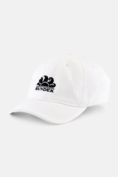 SUNDEK Men Embroidered Logo Adjustable Cap, White/Black