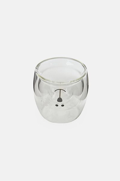 Bebe Borosilicate Glass Panda Cup 180 ml, Transparent