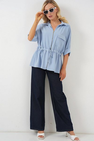 Kokosh moda Zippered Shirt 0721 - Blue