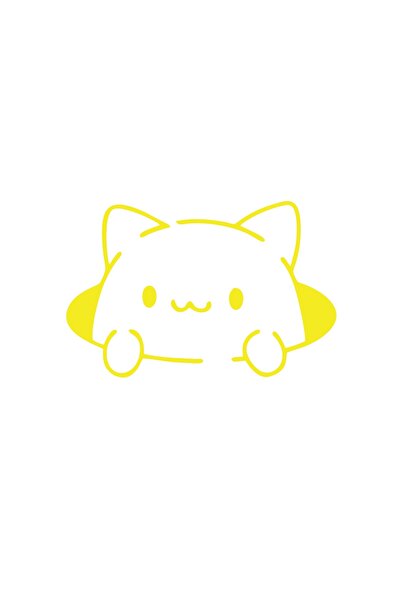 Reysa Tasarım Cat Car Sticker 17X17 cm Yellow