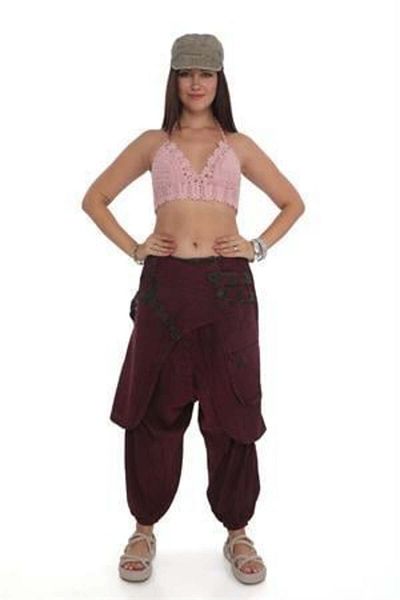 EREN STYLE Indian Authentic Washed Grinding Cap Unisex Baggy Pants