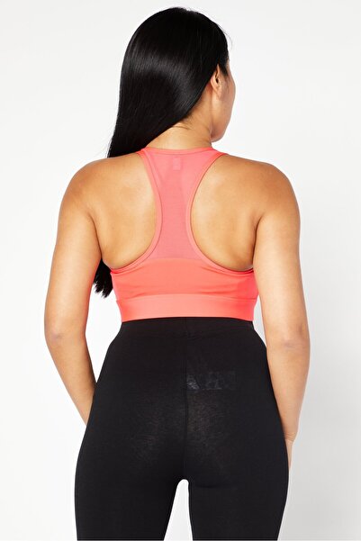 Puma Women Lightly Padded Brand Logo Sports Bra, Coral Red