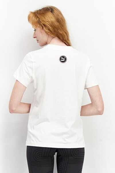 Puma Women Sportswear Fit Short Sleeve Brand Logo T-Shirt, Off White