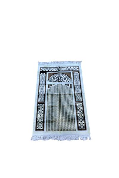 Generic Slico Arenno Elegant Pattern High Quality Velvet Prayer Mat Brown and White 700100022