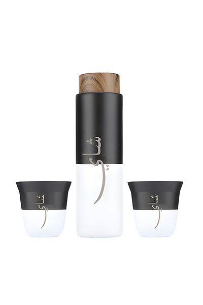 Vertik Vertek 400ml Black and White Coffee or Tea Cup and Insulated Cup