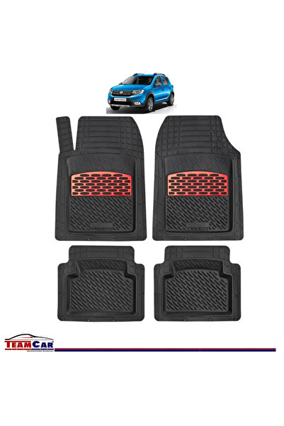 TEAMCAR Covorașe auto compatibile cu Dacia Sandero Stepway II (2012-2020) Roșu