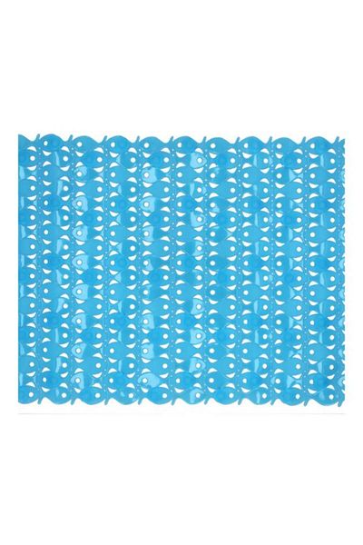 Generic TATAY Fish Design Rectangular Anti-Slip PVC Bath Mat Blue 97 x 36cm 5510000