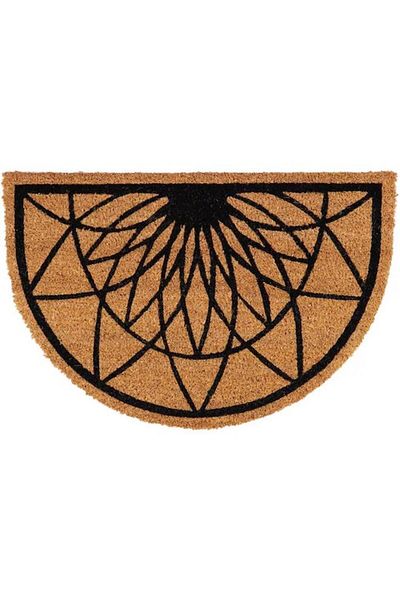 Generic EVIDECO Non-Slip Backing Attractive Design RosHalf Moon Door Mat Black and Brown 40 x 60cm 140511073
