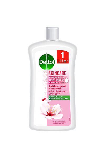 Dettol Hand Wash Liquid Soap Skincare Refill Rose & Sakura Blossom Fragrance 1 Litre