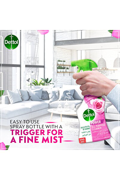 Dettol Healthy Home Rose All-purpose Cleaner Trigger Spray 500 ml Kills 99.9% Germs, Multi-surface Cleaner