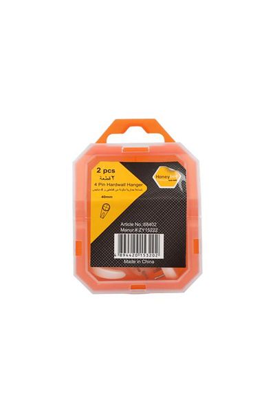 Generic HONEY BEE 2-Piece 4-Pin Sturdy Plastic Hardwall Hanger Set White 40mm ZY15222