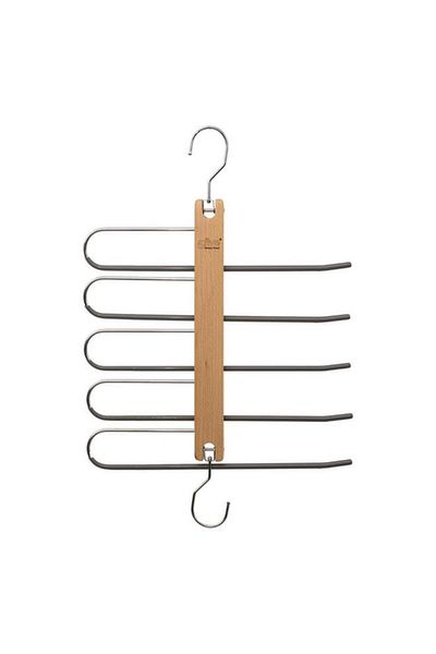 Generic Five Simply Smart 5-Tier Wood and Metal Cloth Hanger Beige and Silver 181303
