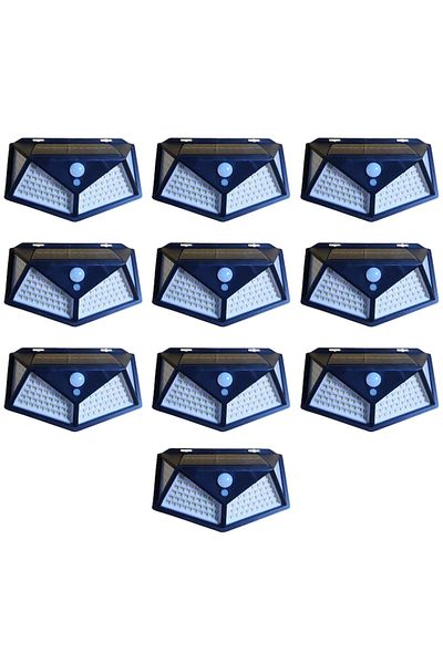 FİAPFO Set of 10 Solar Outdoor Lamps, 00 SMD LED, With Motion and Light Sensor, 3 Operating Modes