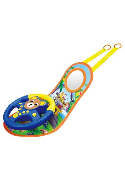 LUDIRO Interactive Steering Wheel with Sounds, Lights and Mirror, To Hang in the Car, Multiple Activities, + 9 Months