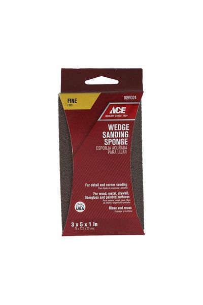 Generic ACE Fine Grit Extra Large Flexible Rinse and Reuse Wedge Sanding Sponge Brown 1099324