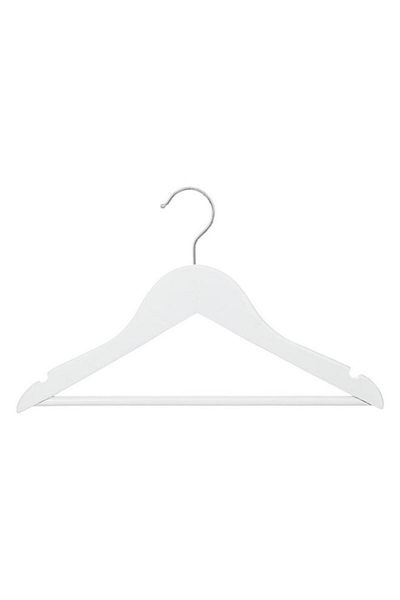 Generic atmosphera 4-Piece High Quality Wooden Children Cloth Hanger Set White and Silver 195840A