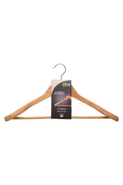Generic Five Simply Smart Durable High Quality Wooden Cloth Hanger Beige and Silver 151512