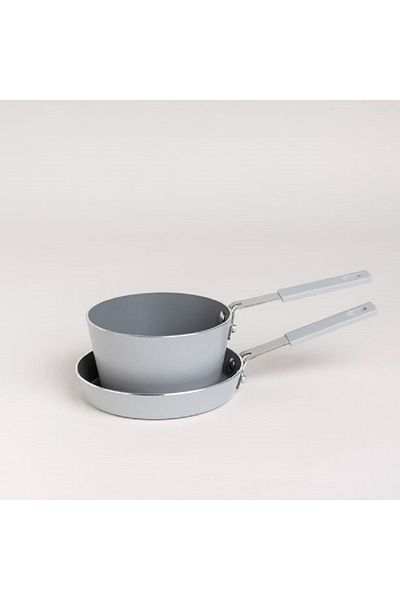 Parfait 2-Piece Durable Non-Stick Aluminium Mini Cookware Set Grey 10 x 10cm