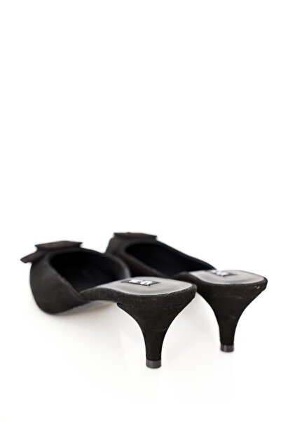 5in1Canpolat Παντόφλες με τακούνι μαύρη πόρπη 25160