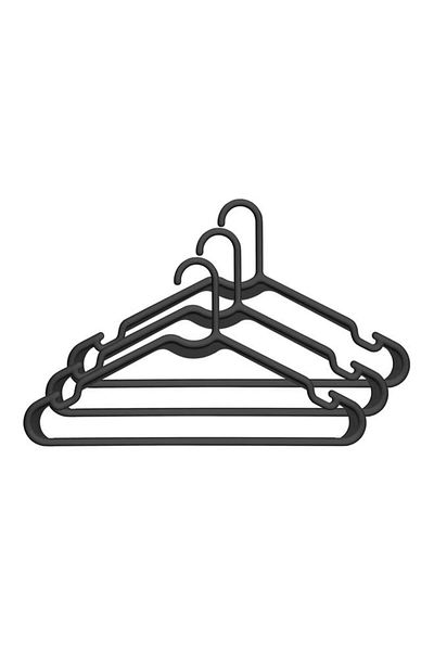 Generic Whitmor 3-Piece Heavy-Duty Plastic Cloth Hanger Black 6345-9029-3-BLK