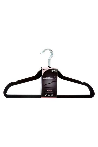 Generic Five Simply Smart 8-Piece Durable High Quality Polypropylene Cloth Hanger Set Black 151525
