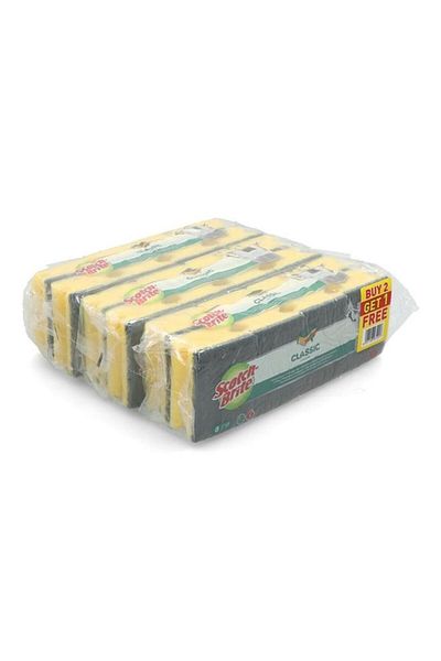 Generic Scotch Brite Heavy Duty Classic Scrub Sponge Yellow and Green XN006300414
