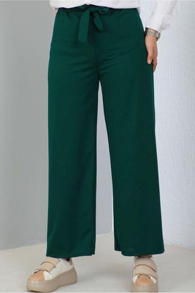 TRENDTESETTÜR Women's Green (Emerald) Wide-Leg Pants t 0402