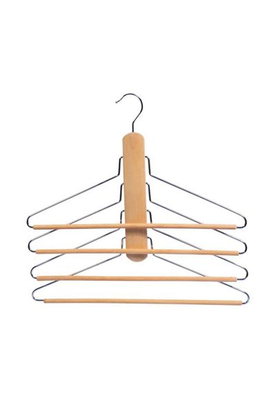 Generic Yikai 4-Tier Trouser Hanger Beige and Silver