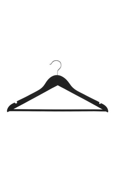 Generic Five Simply Smart 3-Piece Durable Wooden and Rubber Cloth Hanger Set Black 151511